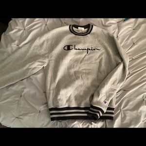 Champion Oversized Sporty Striped Crewneck